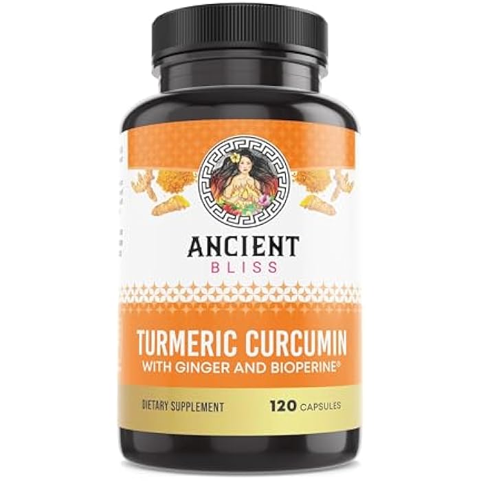 Ancient Bliss Turmeric Curcumin with Ginger & Bioperine, Turmeric Curcumin with Black Pepper & Raw Ginger Root Powder Capsule Supplement by Ancient Bliss (120 Capsules) - Image 2