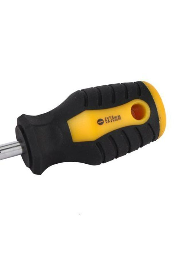 إبسلون مفك ايبسيلون مشقوق - ET1118 | 6 × 38 مم ، مع مقبض وسادة محقون مزدوج ، فولاذ كربوني عالي الجودة ومعالج حرارياً | مثالي لفك وشد البراغي المشقوقة | أسود وأصفر - Image 5