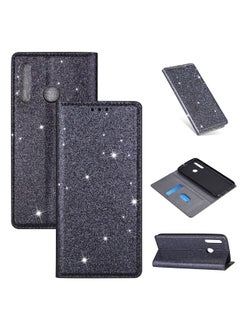 Case Cover For Samsung Galaxy M30 Ultrathin Glitter Magnetic Horizontal Flip Leather Case with Holder & Card Slots Gray