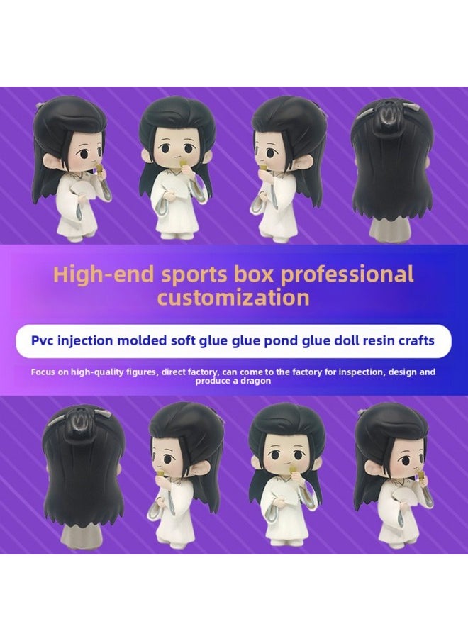 Generic - White Rocking Fan Tea Movie Doll PVC Blind Box Custom Handmade Animation Resin Doll Handmade Blind Box Custom-Color:White Rocking Fan Tea-Height:Customized - Image 1