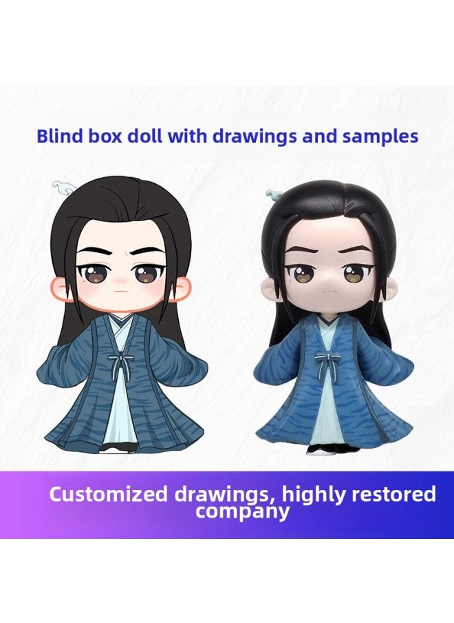 Generic - White Rocking Fan Tea Movie Doll PVC Blind Box Custom Handmade Animation Resin Doll Handmade Blind Box Custom-Color:White Rocking Fan Tea-Height:Customized - Image 1