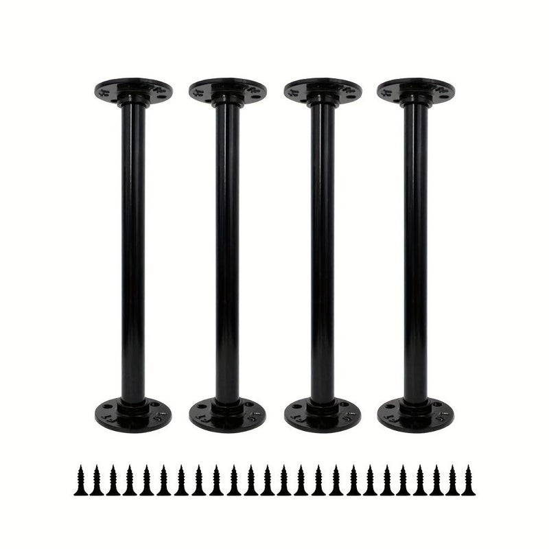 Industrial Style Iron Pipe Shelf Bracket 4 Pack Height 3.74 Inches Vintage Wine Rack Bracket American Country Divider Industrial Bookshelf Bracket With Screws For DIY Storage - Image 1