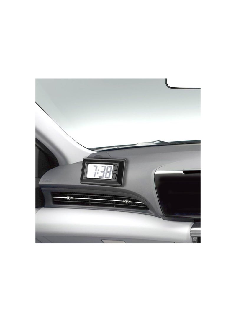 GGOOT Digital Clock,Portable LCD Table Car Dashboard Desk Date Time Calendar Display Electronic Clock with Adhesive Pad for Home Car or Vehicle's Dashboard  - Image 3