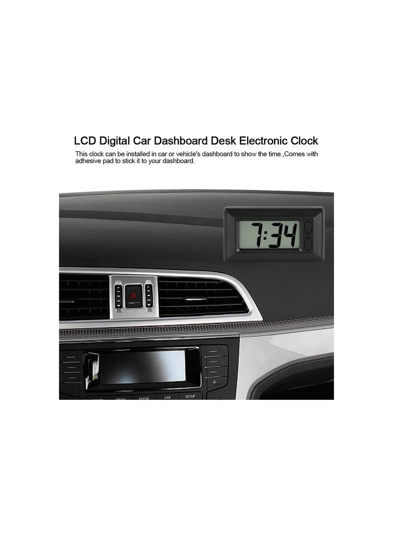 GGOOT Digital Clock,Portable LCD Table Car Dashboard Desk Date Time Calendar Display Electronic Clock with Adhesive Pad for Home Car or Vehicle's Dashboard  - Image 2