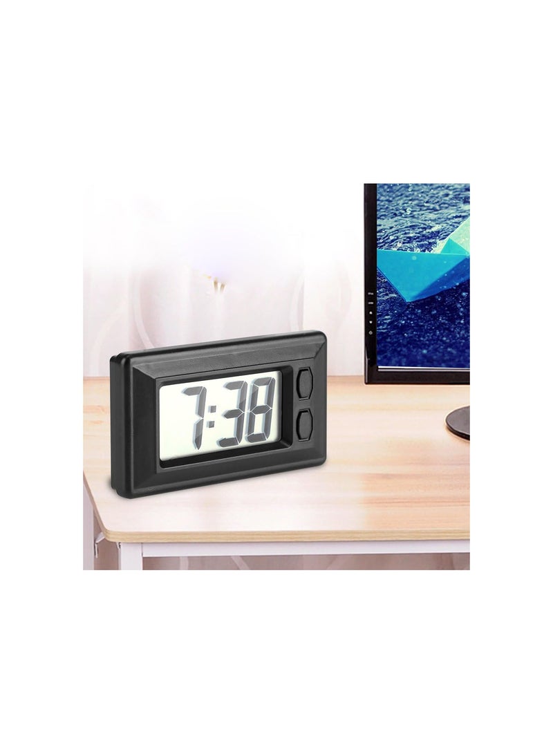 GGOOT Digital Clock,Portable LCD Table Car Dashboard Desk Date Time Calendar Display Electronic Clock with Adhesive Pad for Home Car or Vehicle's Dashboard  - Image 4