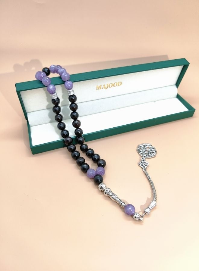 موجود التصميم الأصلي/33 جمشت طبيعي مع مسبحة صلاة من خشب الأبنوس/تسبيح/10 ملم - Image 4