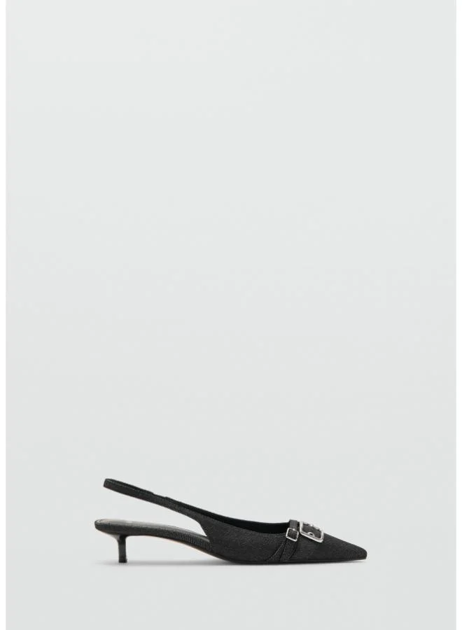 مانجو Slingback denim shoes with buckle