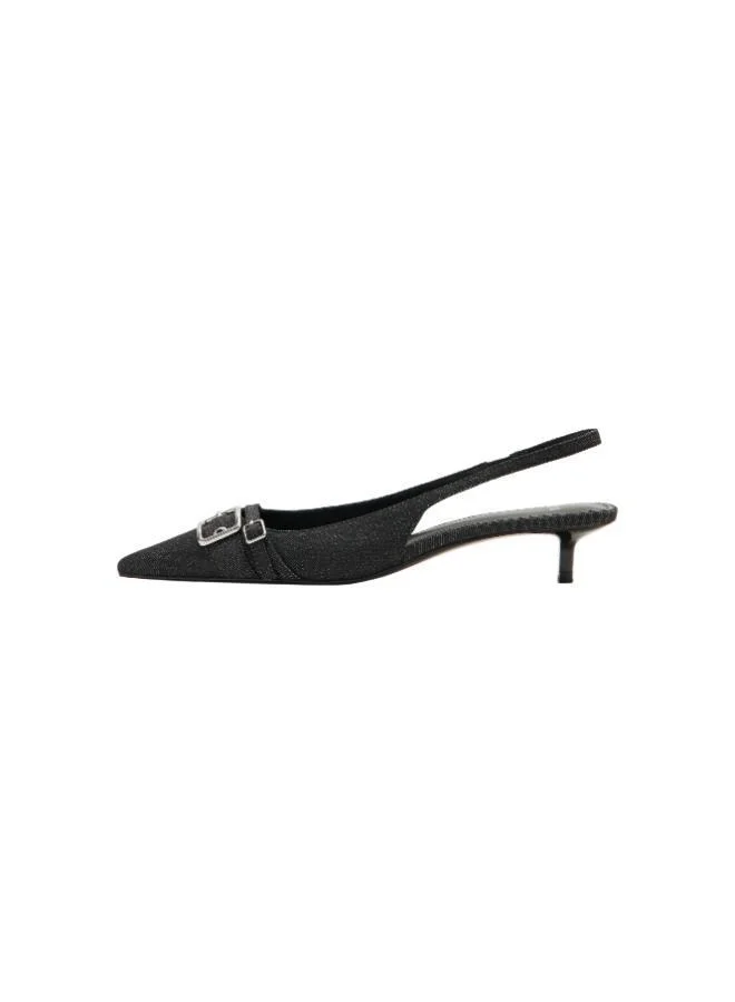 مانجو Slingback denim shoes with buckle