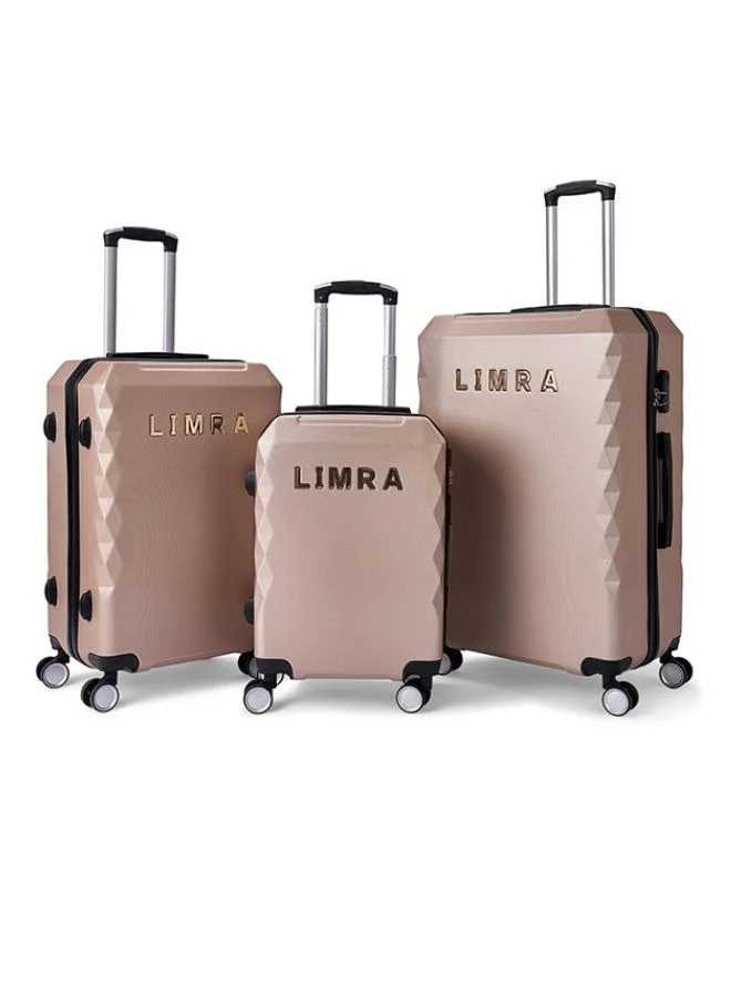LIMRA A travel bag set consisting of 3 luggage bags gold/black