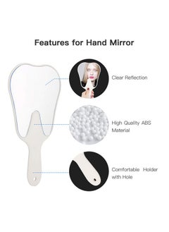 Handheld Mirrors With Handle Small Face Mirror Tooth Shaped Hand Mirror Makeup Used For Dentist Office Clinic Bathroom Barber And Salon White - pzsku/ZA76ED28FEFDF652E84BAZ/45/_/1720185873/e8e9ca9a-2db2-4ca1-81de-dac3a40afebe