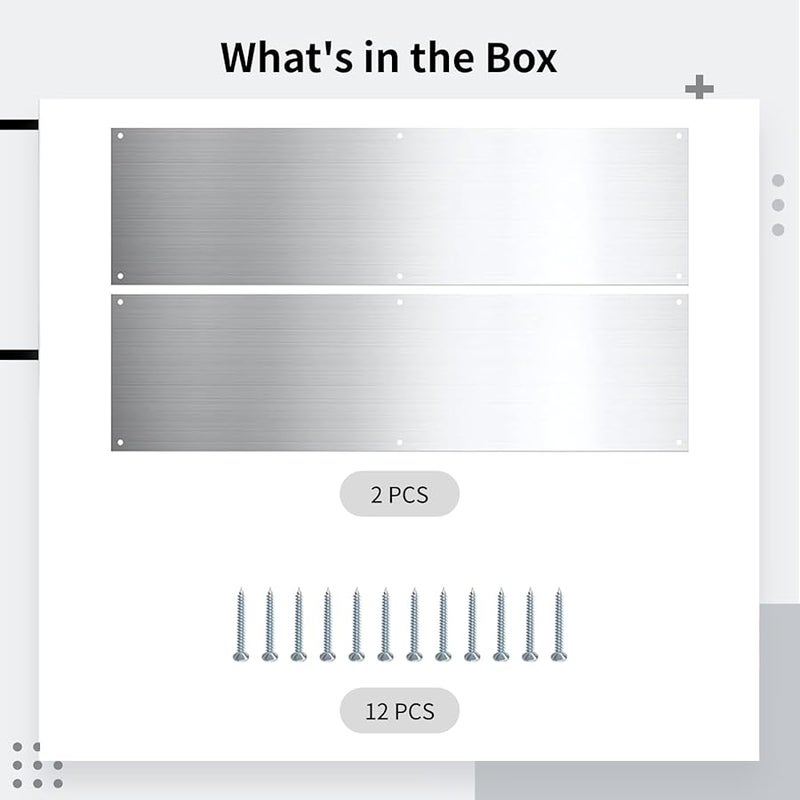 Stainless Steel Door Kick Plate 16x4 Inch 2 Pieces With 12 Screws Prevents Wear - Image 4