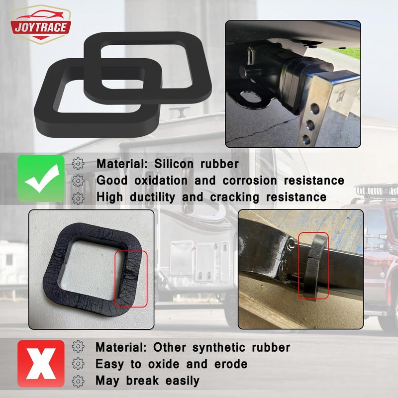 joytrace 6 Pack - Multiple Size Combinationï¼Œ2.5 Inch Hitch Receiver Silencer Pad ï¼ŒEffectively Reduce The Noise Disturbance- Compatible with Most 2.5 Inch Trailer Hitch Receiver - Image 3