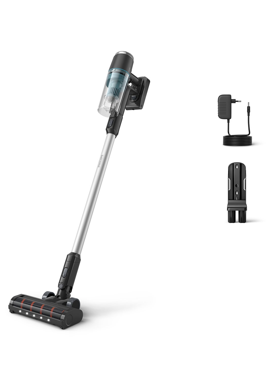 Cordless Vacuum 3000 Series - Up to 60 mins Runtime, LED Nozzle, Handheld Vacuum, PowerCyclone 8, Digital Motor, Misty dawn 200 W XC3031/61 Black