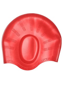 Dolphin Silicone Swim Cap With Ear Protection 3D Waterproof For Adults, Red  - Image 3