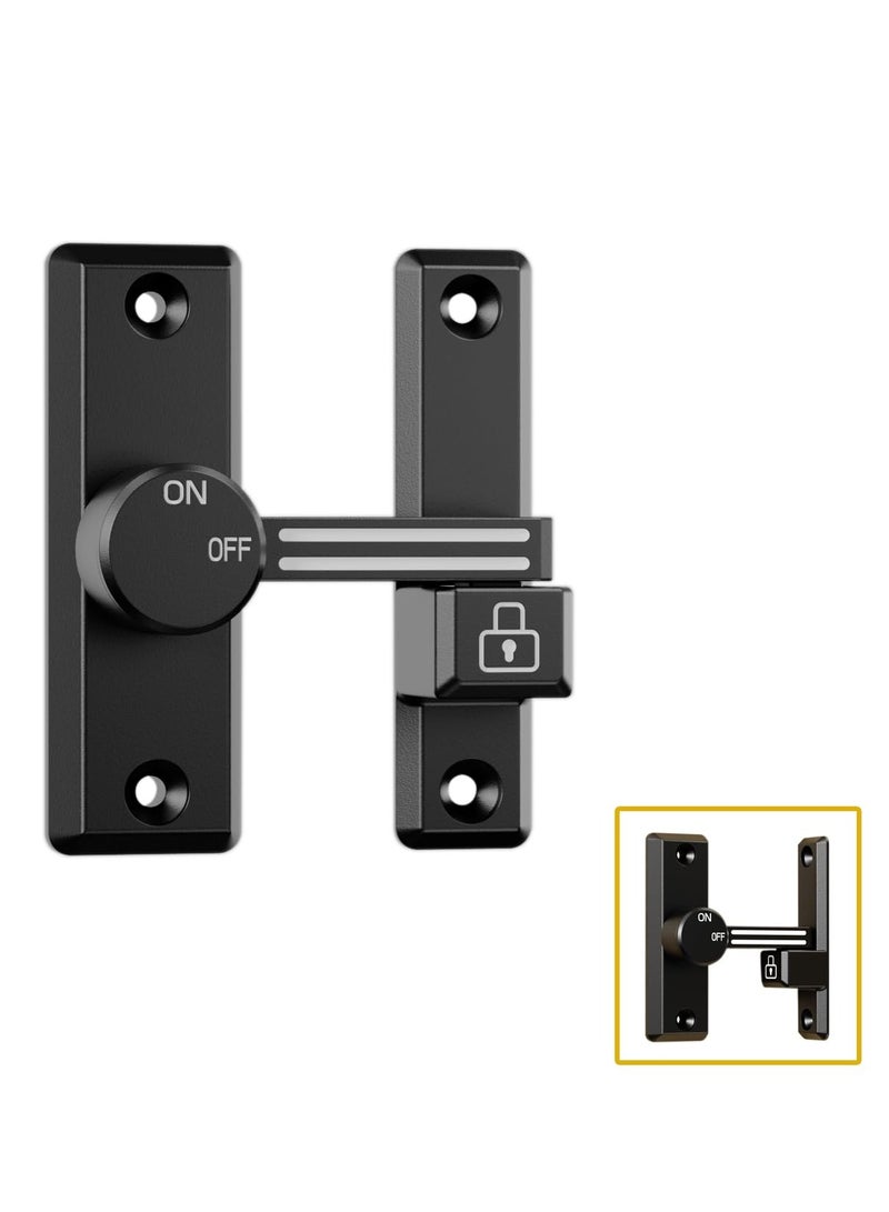 Excefore Flip Latch Lock, 90/180 Degree Left/Right-Opening Sliding/Swinging Door Lock Bolt for Home Security Gate, Barn, Garage, Garden Fence, Shed, Window, Cabinet (Black + Luminous) - Image 1