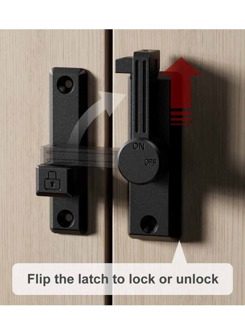 Excefore Flip Latch Lock, 90/180 Degree Left/Right-Opening Sliding/Swinging Door Lock Bolt for Home Security Gate, Barn, Garage, Garden Fence, Shed, Window, Cabinet (Black + Luminous) - Image 4