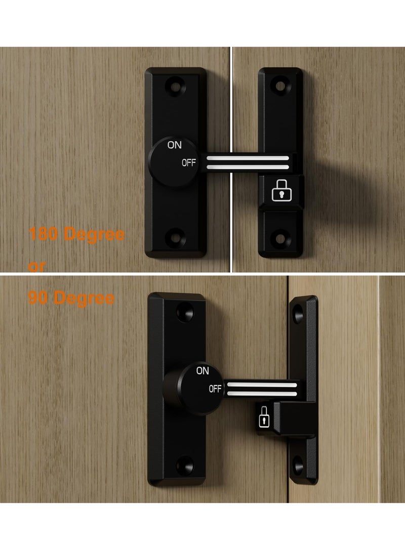 Excefore Flip Latch Lock, 90/180 Degree Left/Right-Opening Sliding/Swinging Door Lock Bolt for Home Security Gate, Barn, Garage, Garden Fence, Shed, Window, Cabinet (Black + Luminous) - Image 3