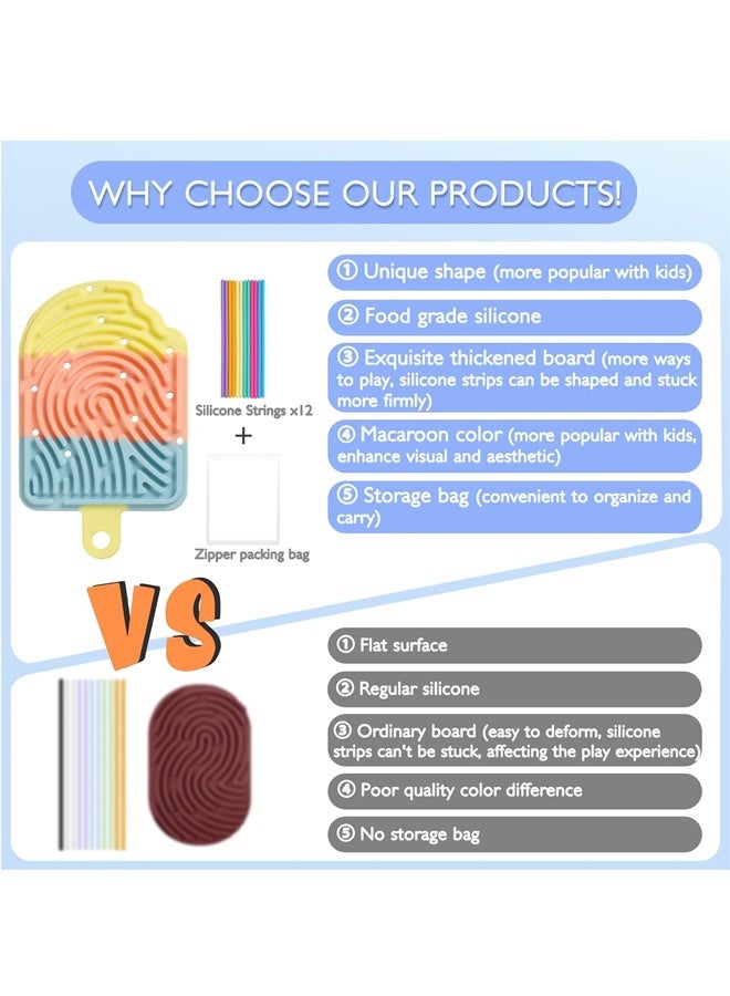 مجلس النشاط الحسي السيليكون ، لعبة فيدج مزدوجة الجانب للقلق والإجهاد والإدماج والتوحد والتهدئة ، الصامت ، لا فوضى ، مجلس الحسي و 12 سلاسل ، الأطفال 3 + والكبار ، ملونة - Image 3