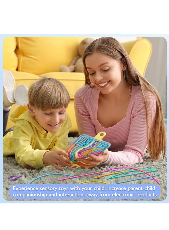 مجلس النشاط الحسي السيليكون ، لعبة فيدج مزدوجة الجانب للقلق والإجهاد والإدماج والتوحد والتهدئة ، الصامت ، لا فوضى ، مجلس الحسي و 12 سلاسل ، الأطفال 3 + والكبار ، ملونة - Image 5