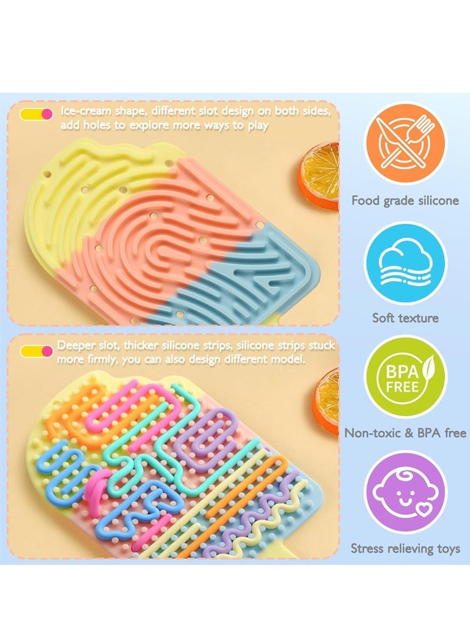 مجلس النشاط الحسي السيليكون ، لعبة فيدج مزدوجة الجانب للقلق والإجهاد والإدماج والتوحد والتهدئة ، الصامت ، لا فوضى ، مجلس الحسي و 12 سلاسل ، الأطفال 3 + والكبار ، ملونة - Image 2