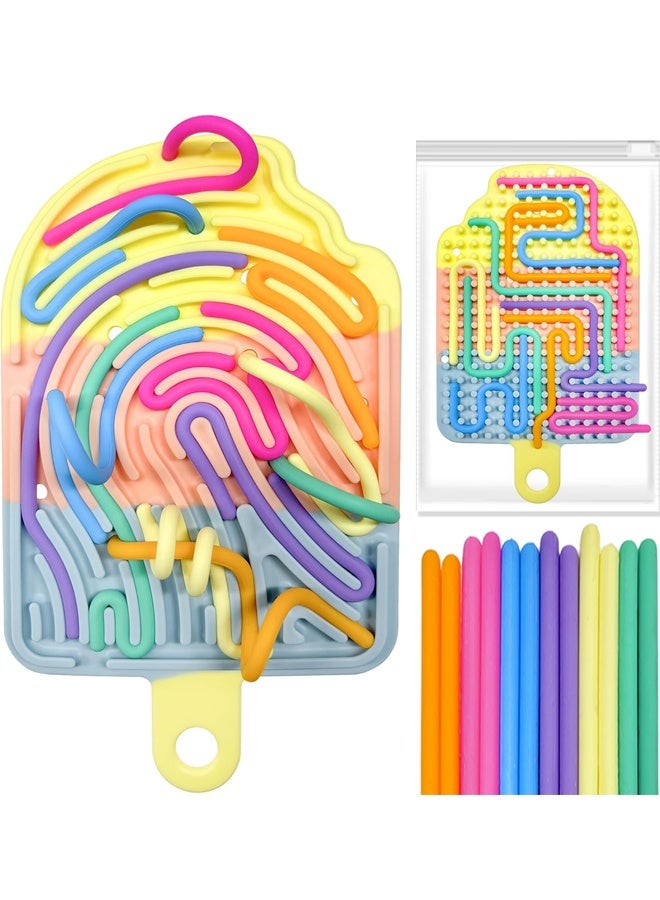 مجلس النشاط الحسي السيليكون ، لعبة فيدج مزدوجة الجانب للقلق والإجهاد والإدماج والتوحد والتهدئة ، الصامت ، لا فوضى ، مجلس الحسي و 12 سلاسل ، الأطفال 3 + والكبار ، ملونة - Image 1