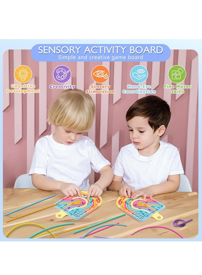 مجلس النشاط الحسي السيليكون ، لعبة فيدج مزدوجة الجانب للقلق والإجهاد والإدماج والتوحد والتهدئة ، الصامت ، لا فوضى ، مجلس الحسي و 12 سلاسل ، الأطفال 3 + والكبار ، ملونة - Image 4