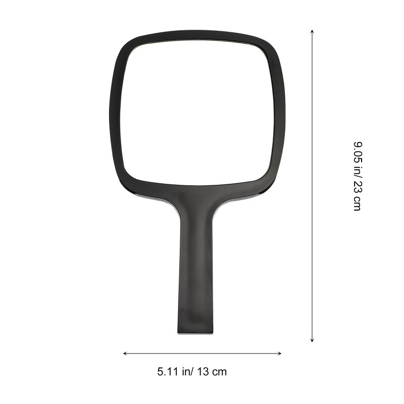 Handheld Travel Cosmetic Mirror Portable Vanity Mirror With Black Handle Single Sided - Image 3