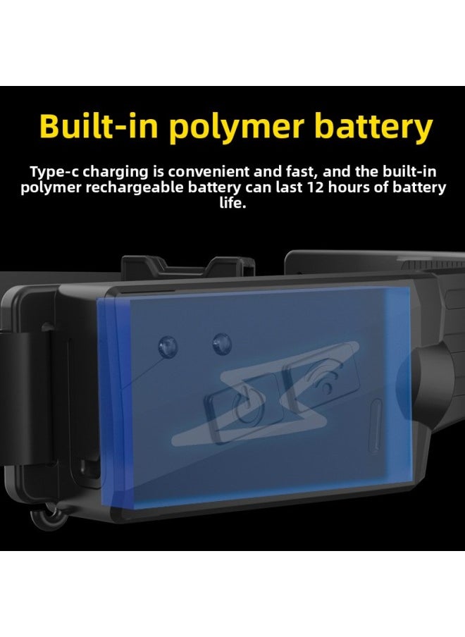 Generic - Wave Induction Cob Silicone Headlight Outdoor Riding Light USB Rechargeable Head-mounted Running Light LED Strong Light Probe-Color:COB Headlamp Built-in 14500 Batteries (400 MA) - Image 1
