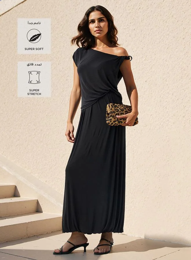 Iconic Iconic Balloon Hem Maxii Skirt with Elasticated Waistband