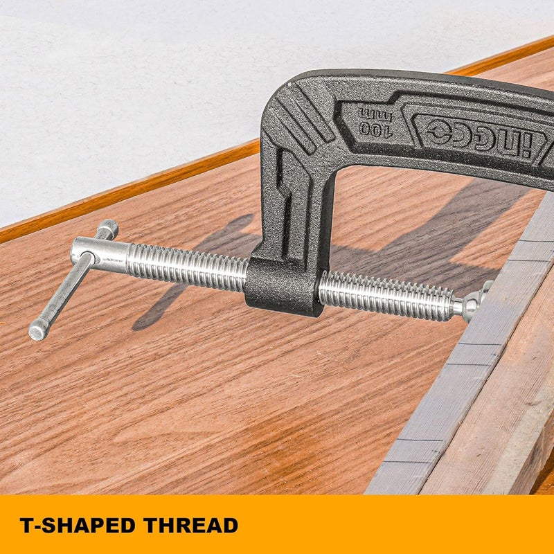 INGCO INGCO GClamp 5125mm Heavy Duty GClamp TBar Handle for DIY Carpentry Woodwork Building - Image 2