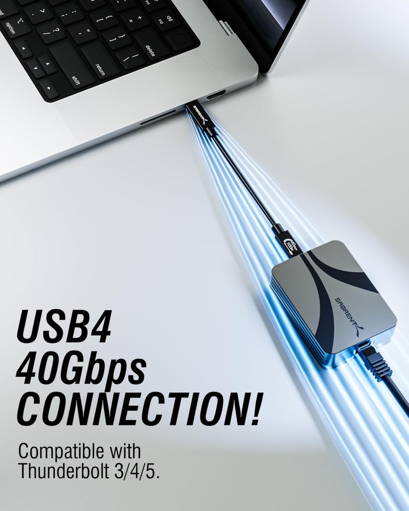 SABRENT USB4 to 10 Gigabit Ethernet Adapter – USB-C to 10GbE Network Adapter for USB4/Thunderbolt 3/4, Aluminum Housing, Bus Powered, Backward Compatible with Multi-Gig and Gigabit Networks (NT-P10G) - Image 3