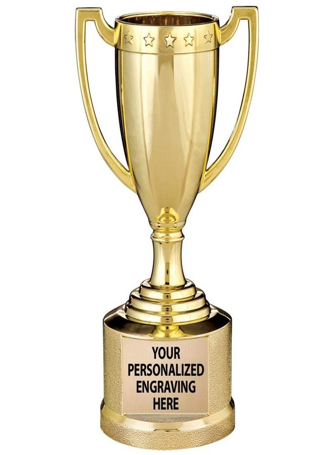 Crown Awards Gold Trophy Cup, 5 1/2" Shiny Gold Award Trophy Cups, Great for Custom Trophy Keepsake, Free Engraving, 1 Pack Prime - Image 1
