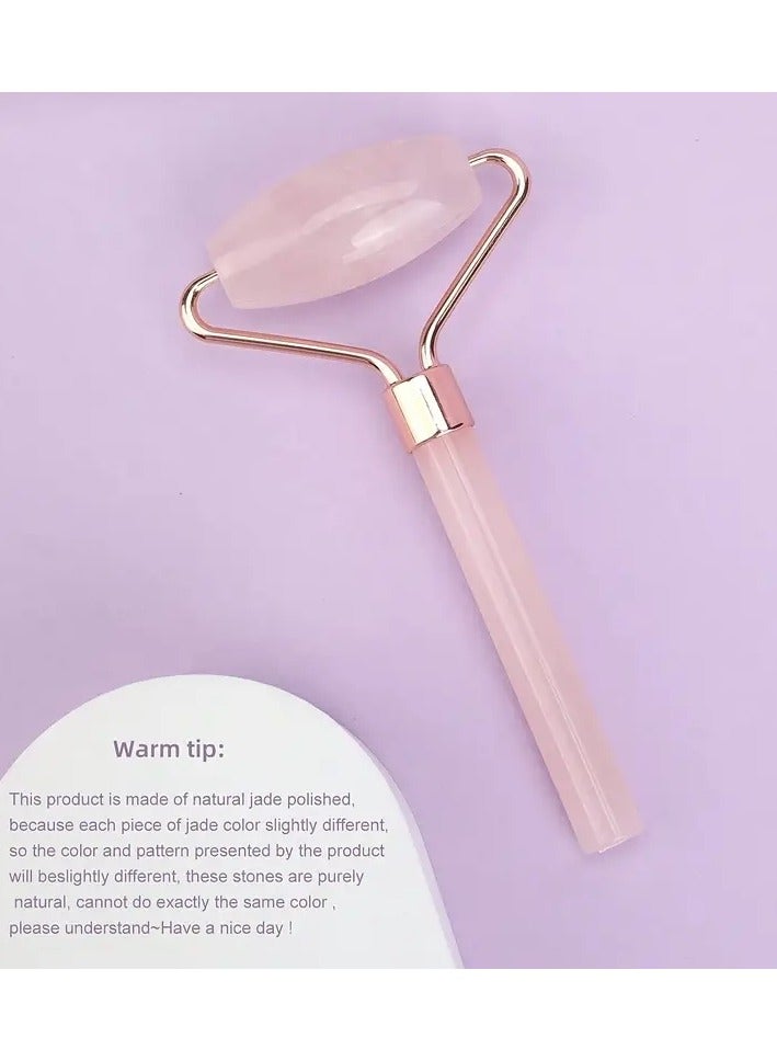 ديرما رولر 1 قطعة أسطوانة تدليك الوجه الطبيعية الورد الكوارتز أداة تدليك كريستال مع مقبض الاكريليك تشديد الوجه الاسترخاء المزاج تشديد الجسم الرقبة الجلد التجميل أسطوانة تدليك أداة العناية بالبشرة رأس واحد - Image 3