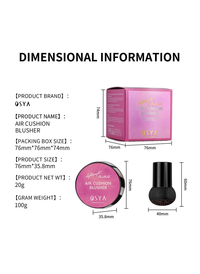 OSYA 2 COLOR AIR CUSHION BLUSHER SET,Natural Blusher for Cheeks, Highly Pigmented Blush Makeup Easy to Blend Makeup Blushin,BLUSHER SET - Image 5