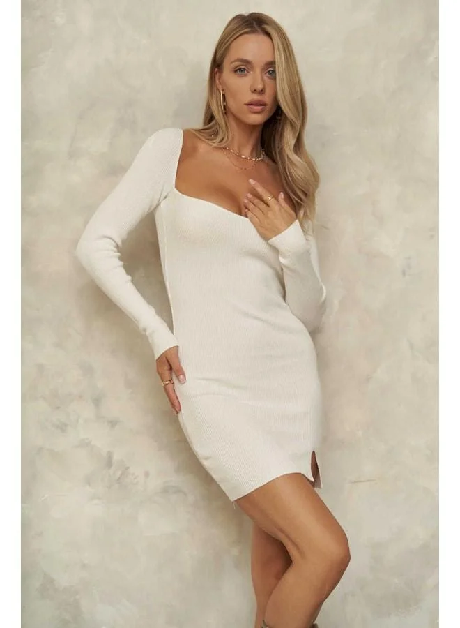 MAI STUDIOS CO.  Maison White Mini Jersey Dress. for Women | Best Price UAE