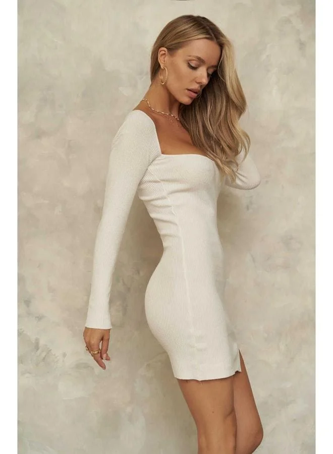 MAI STUDIOS CO.  Maison White Mini Jersey Dress. for Women | Best Price UAE