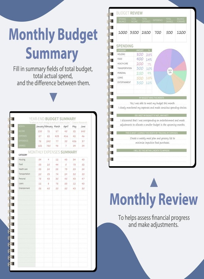 VALOME Budget Planner - Monthly Budget Book with Expense Tracker Notebook, Undated Bill Organizer & Finance Planner to Take Control of Your Money, Account Book to Manage Your Finances (Black) - Image 5