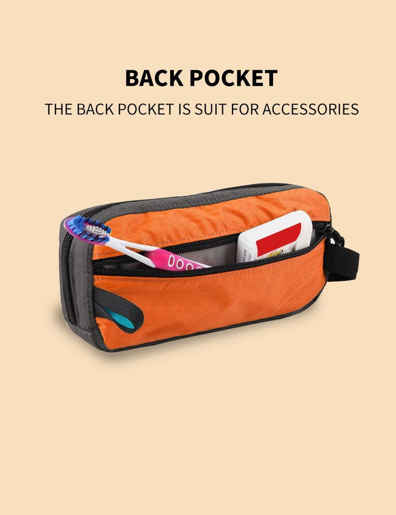 GOX Travel Toiletry Bag,Dopp Kit Case,Ultra-Light Cosmetics Bag Makeup Organizer(Orange) - Image 4