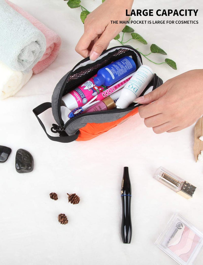 GOX Travel Toiletry Bag,Dopp Kit Case,Ultra-Light Cosmetics Bag Makeup Organizer(Orange) - Image 3