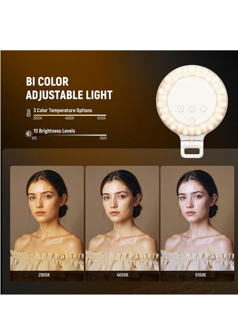 NEEWER Entry Level Version 3.8" Ring Light, 3W Clip on Phone Selfie Lighting for iPhone Laptop Desk Computer Webcam Video Conference Zoom Vlog Recording Streaming Makeup, 3 Modes CRI80 600mAh, NR5 - Image 4