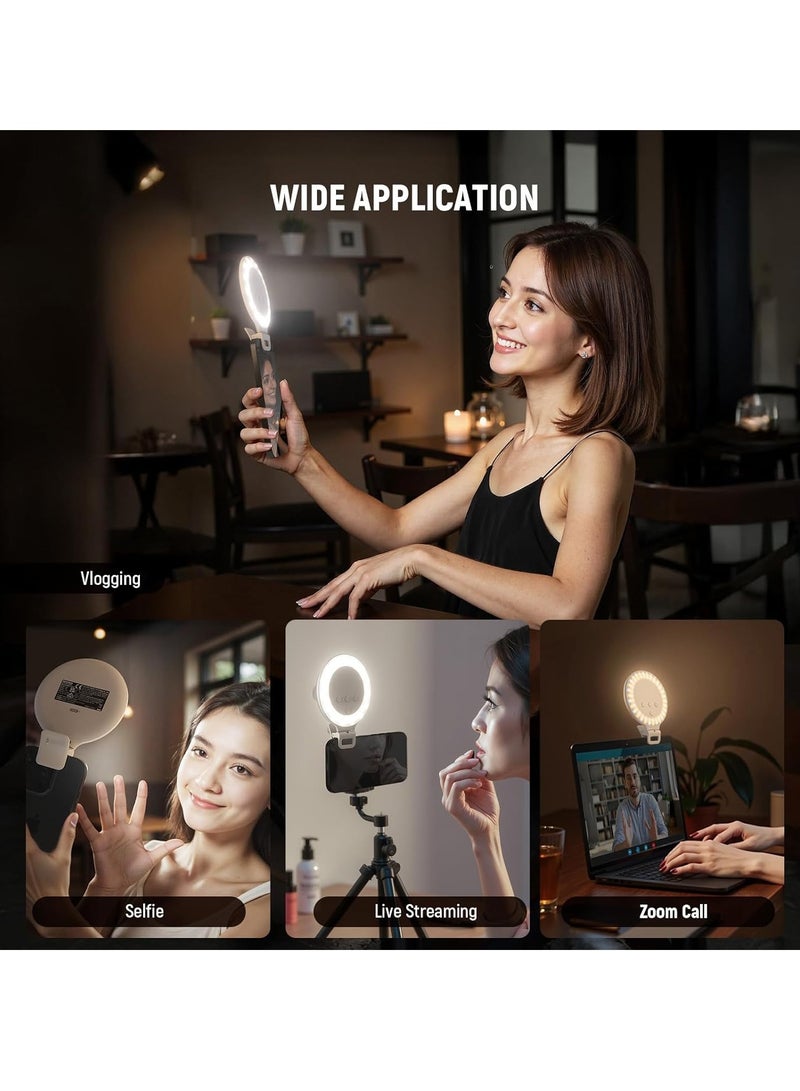 NEEWER Entry Level Version 3.8" Ring Light, 3W Clip on Phone Selfie Lighting for iPhone Laptop Desk Computer Webcam Video Conference Zoom Vlog Recording Streaming Makeup, 3 Modes CRI80 600mAh, NR5 - Image 3