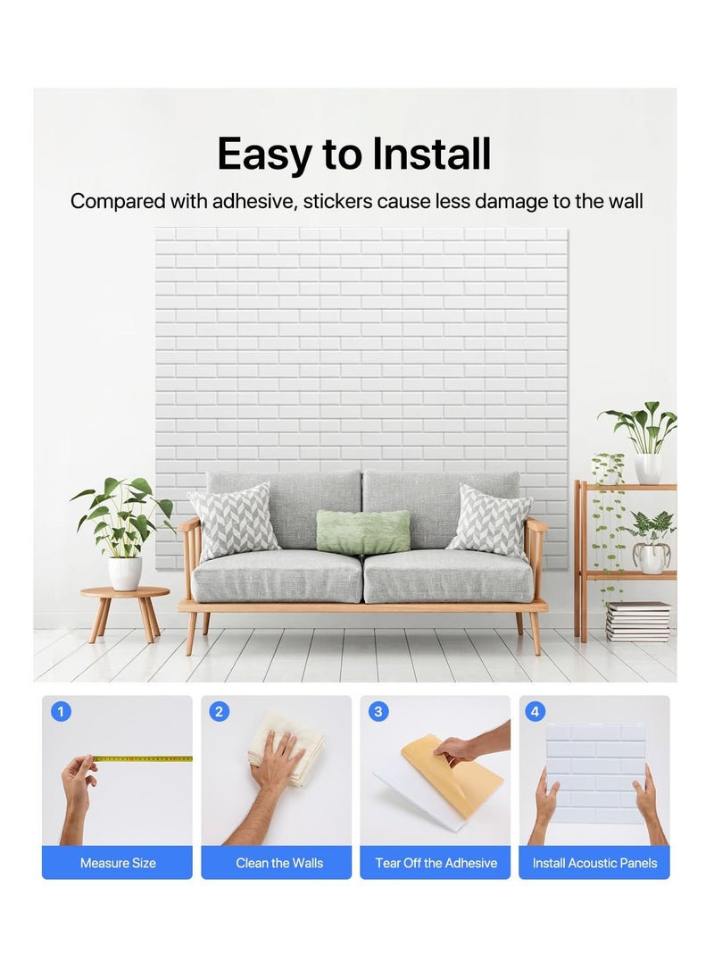 SYOSI - Soundproof Wall Panels, Acoustic Panels Sound Absorbing Self-Adhesive Sound Proof Panels for Walls, Brick Sound Proof Foam Panels for Wall Decoration, Gaming Room, Polyester Fiber Material (12 Pack) - Image 1
