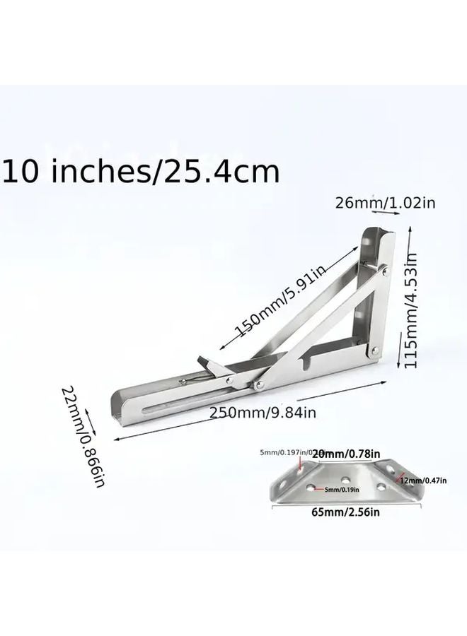 2 Pack Stainless Steel Bracket 10 Inch With 10 Multi Functional Corner Code - Image 1