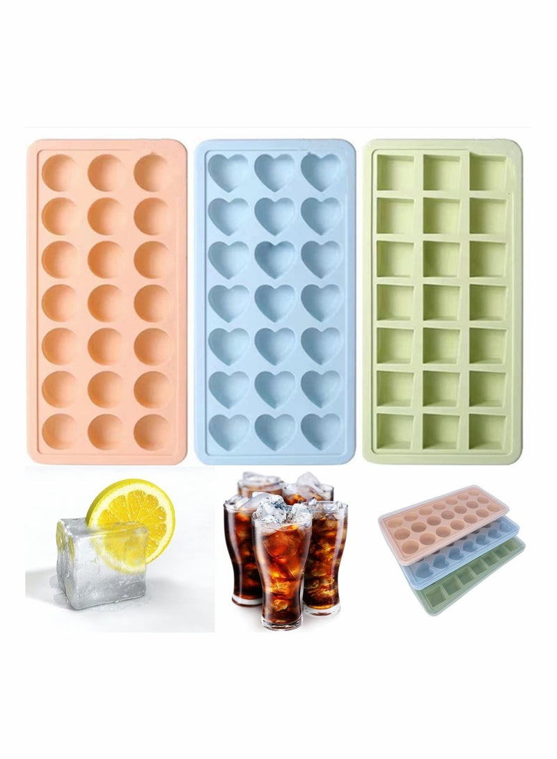 NIBEMINENT Ice Trays Silicone Cube Tray with Lid(3 Pcs) - Image 1