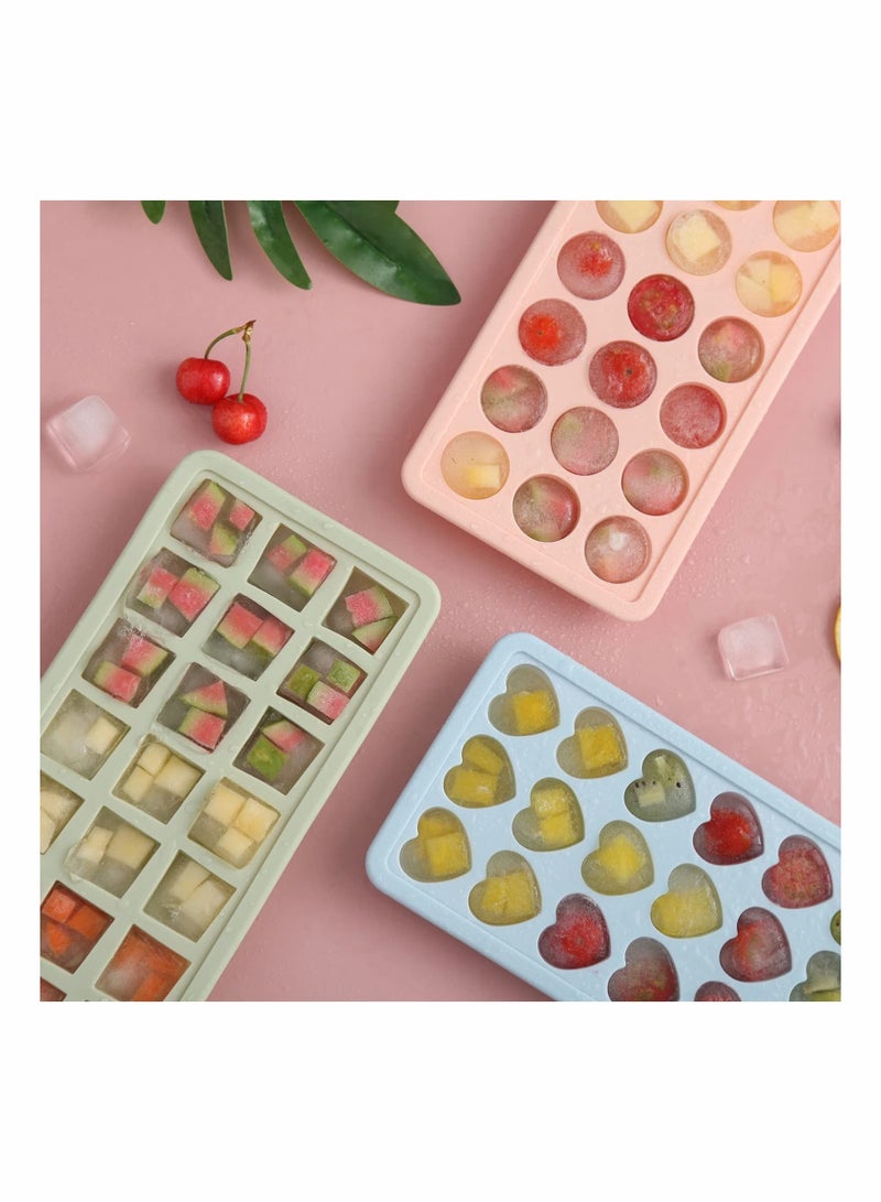 NIBEMINENT Ice Trays Silicone Cube Tray with Lid(3 Pcs) - Image 2