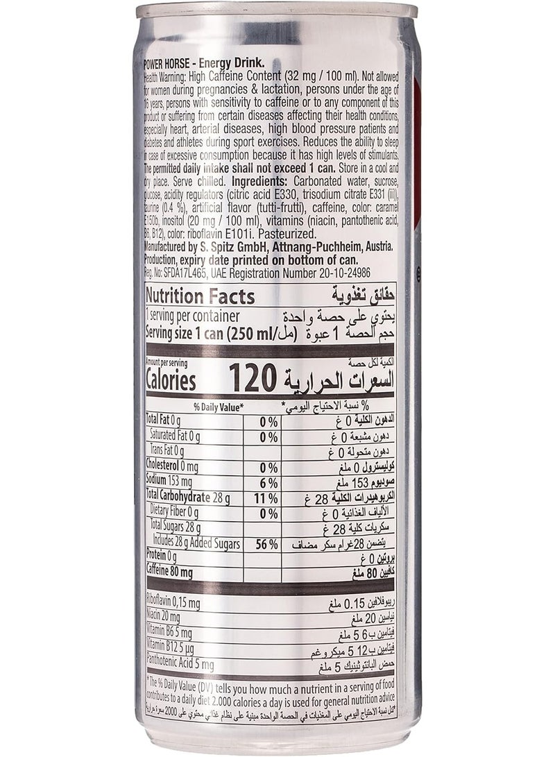 POWER HORSE Energy Drink - Classic Flavor - 4 x 250ml Pack - Image 4