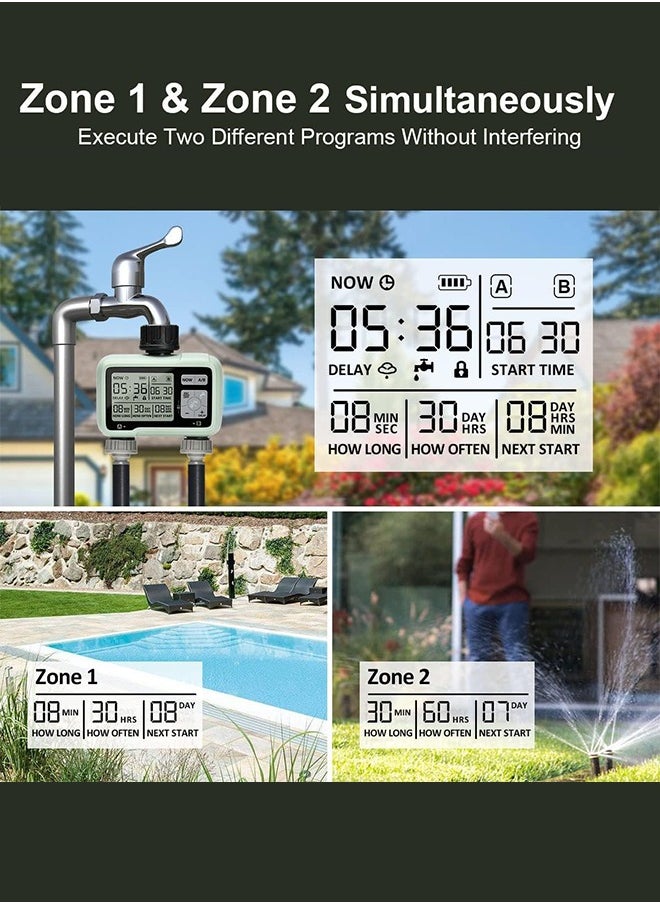 Large Screen Automatic Watering Timer,Sprinkler Timer, Irrigation Sprinkler System,Multicolour,12*12*5.5cm