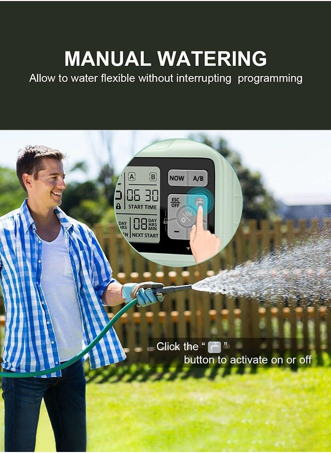 Large Screen Automatic Watering Timer,Sprinkler Timer, Irrigation Sprinkler System,Multicolour,12*12*5.5cm