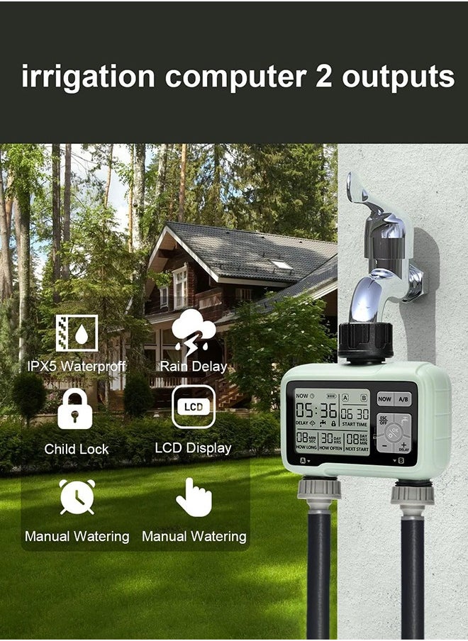 Large Screen Automatic Watering Timer,Sprinkler Timer, Irrigation Sprinkler System,Multicolour,12*12*5.5cm