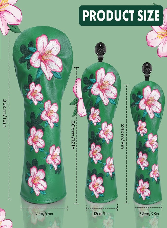 Acebirdie Golf Club Head Covers for Driver Covers, Fairway Wood Cover, Hybrid Head Cover, Funny Premium Leather Azalea Golf Headcovers Fits Most of Golf Club Cover (for Driver(1pcs)) - Image 3